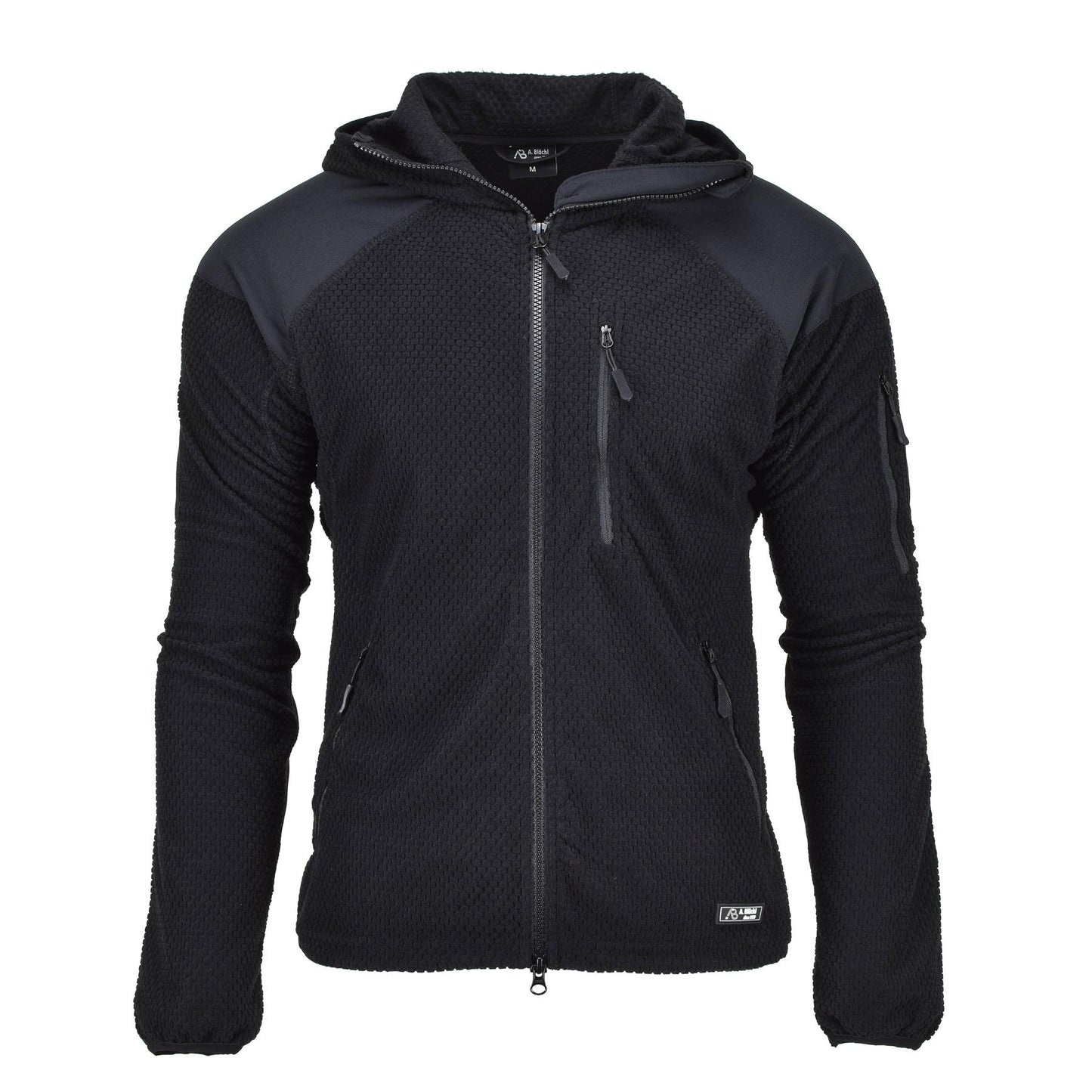 Blochl thermal fleece pullover with hood in black