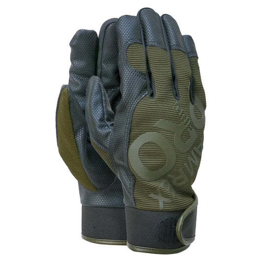 TAMREX PRO Grip patvarios pirštinės su sustiprintais pirštų galiukais alyvuogių