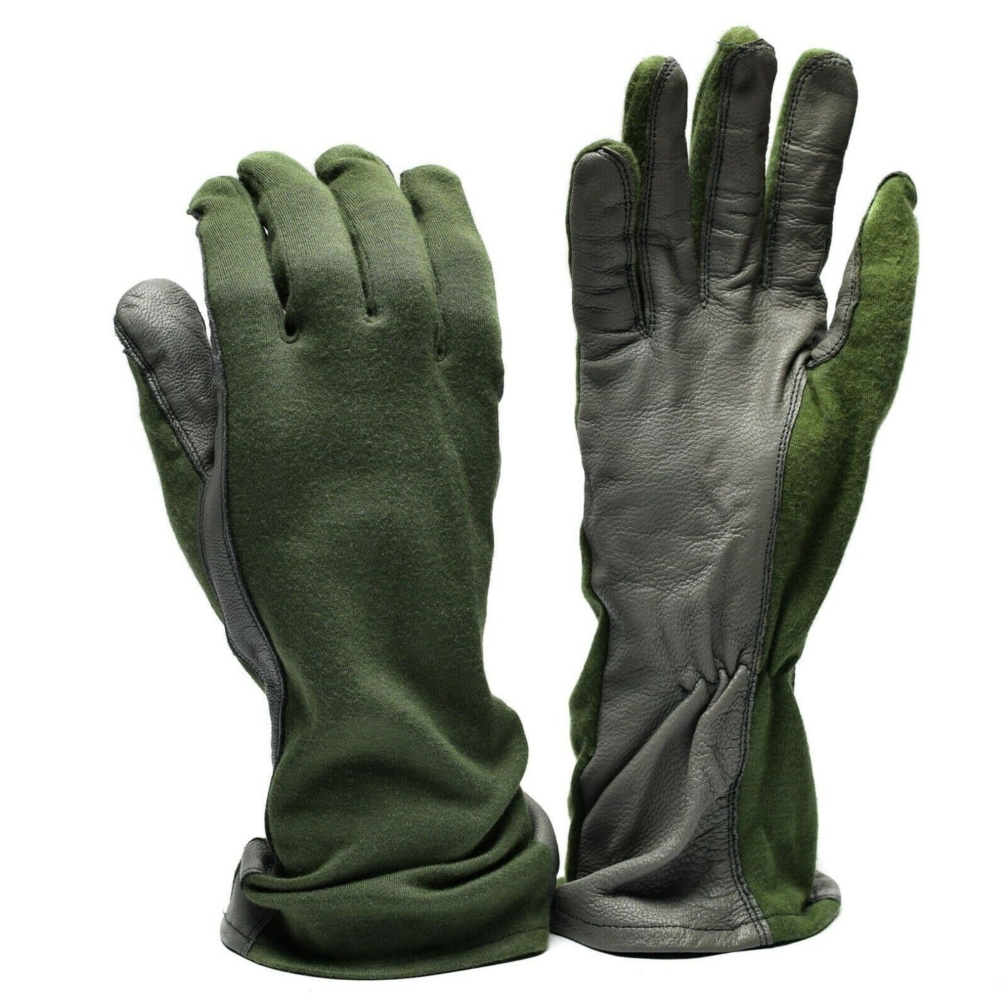Dutch Army Fire Resistant Leather Gloves Olive