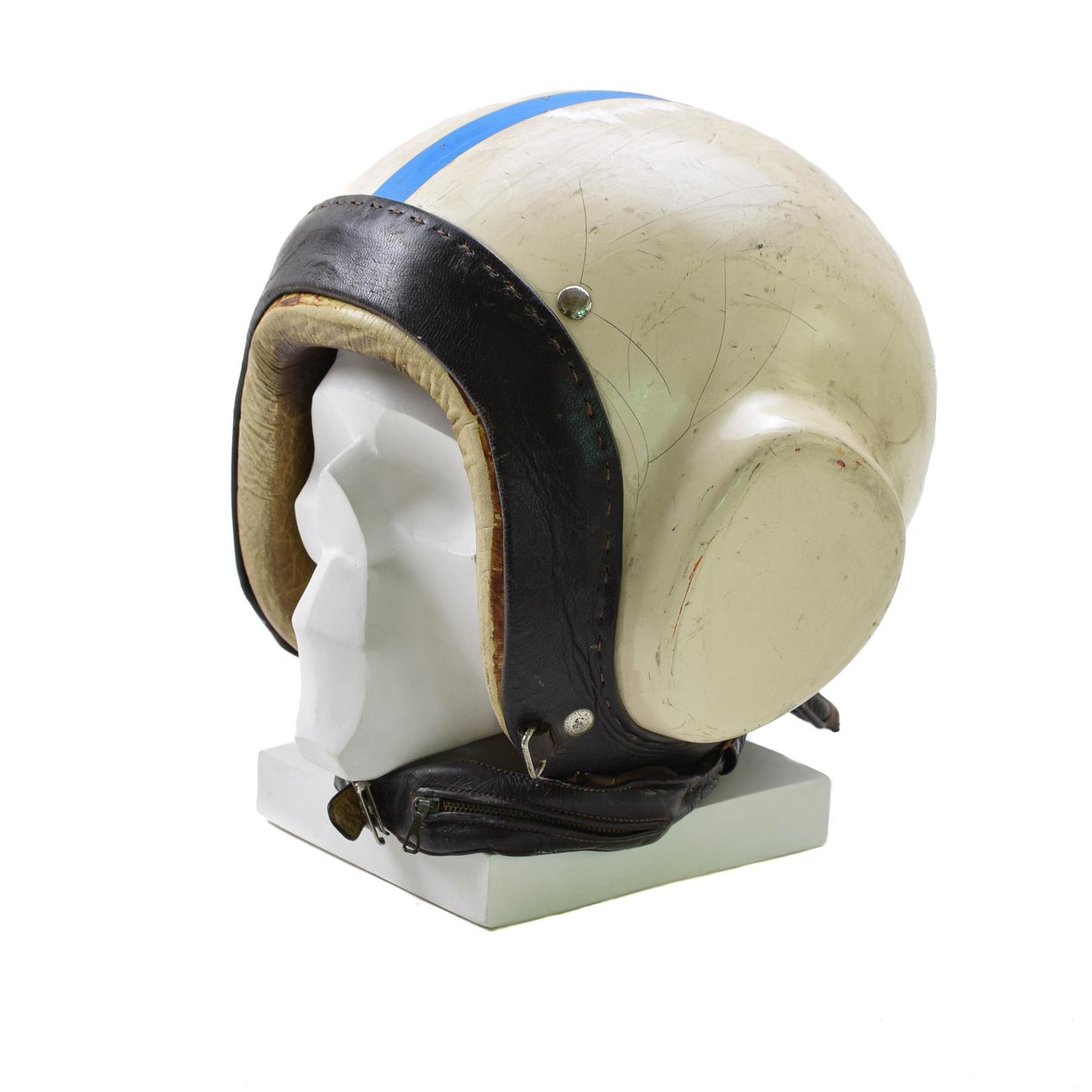 Czechoslovak military vintage pilot helmet in white