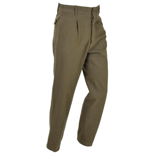 Italian Army Casual Pants Wool Olive