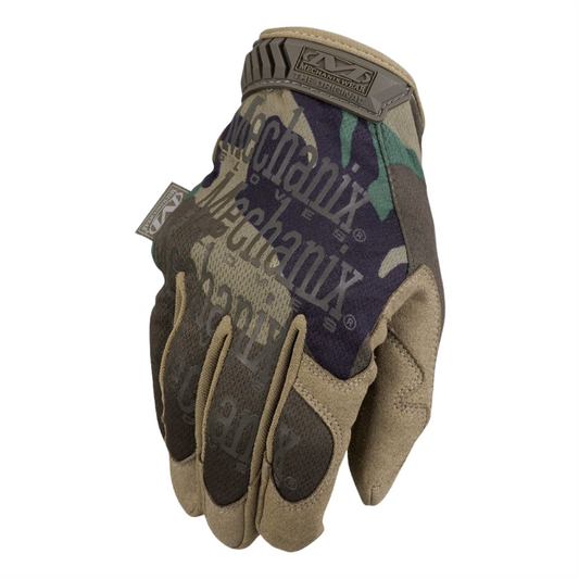 Mechanix Wear taktinės pirštinės su kvėpuojančiais Lycra įsiuvais Woodland marginimo