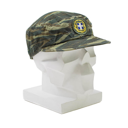 Greek military field hat with beak Lizard print