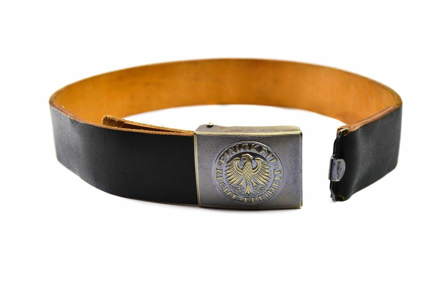 German army leather trouser belt Black