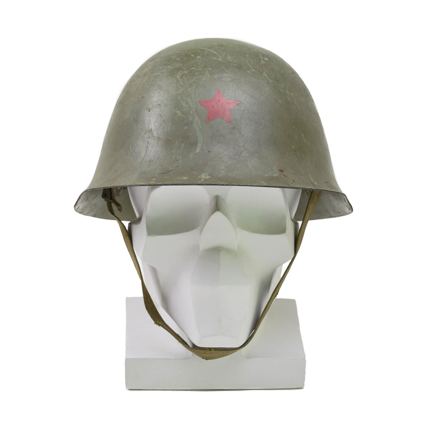 Serbian army helmet with lining olive color