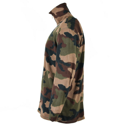 French army long neck sweater in Woodland print