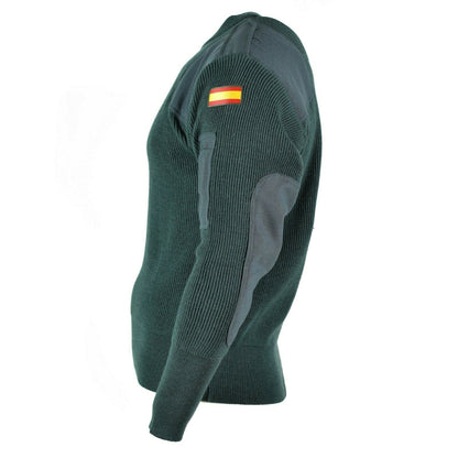 Spanish army sweater with oval neck Green