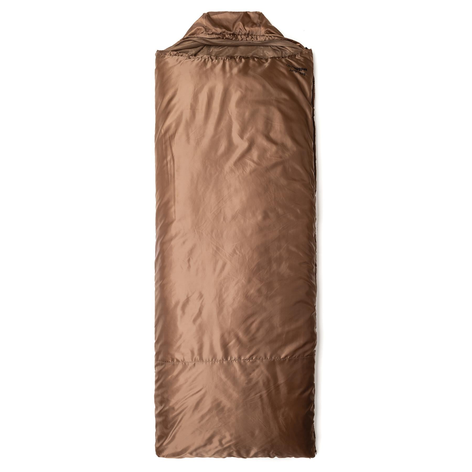 Snugpak miegmaišis 220cm su integruotu tinklų nuo vabzdžių rudos spalvos, skirtas šiltam orui.