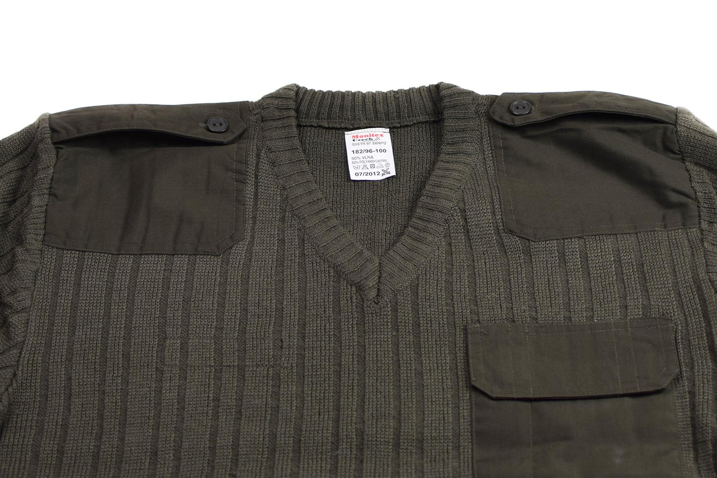 Czech army wool sweater with V-neck