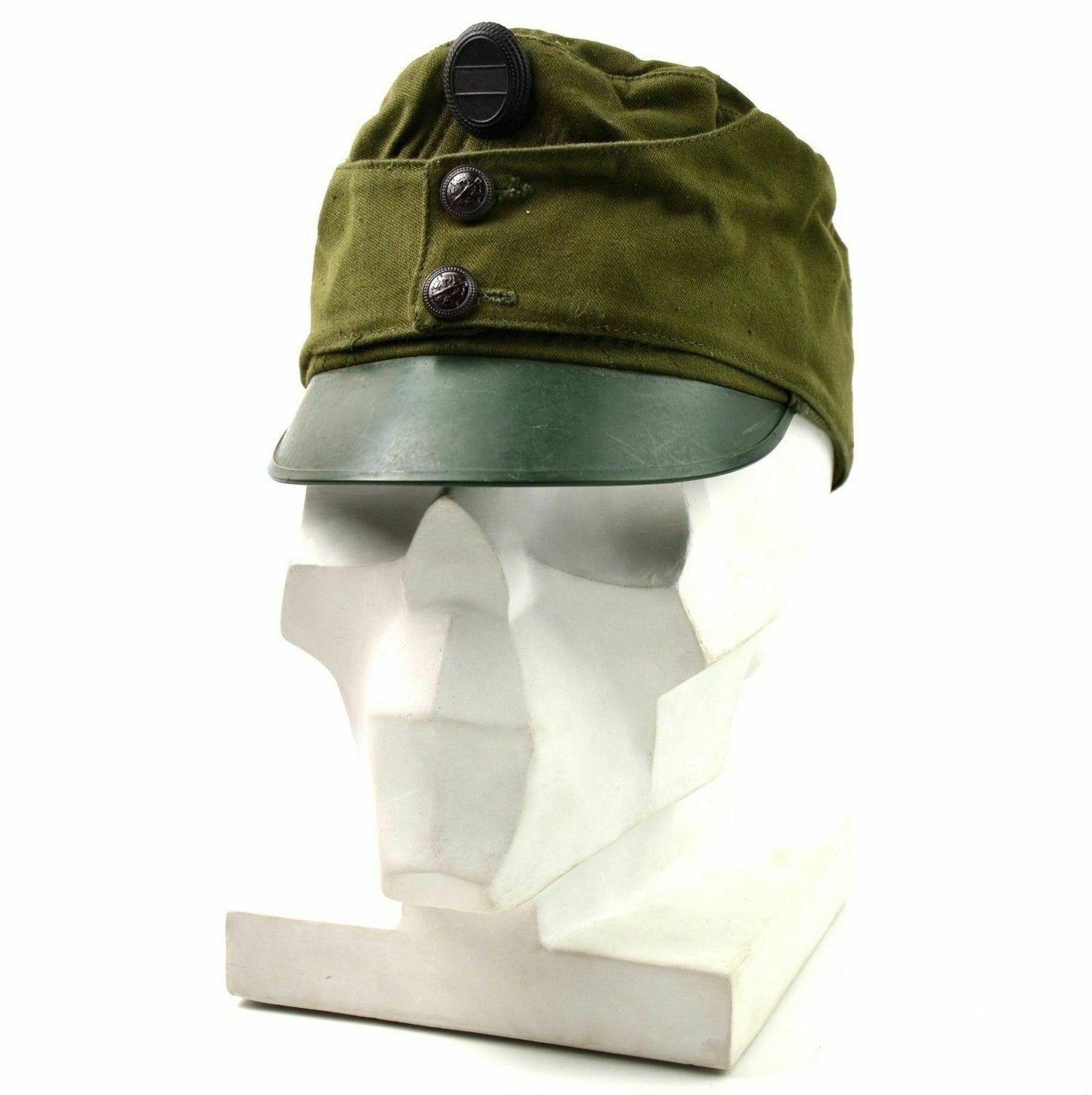 Hungarian army cap with beak and folding ear and neck protection