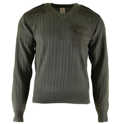 Czech army wool sweater with V-neck