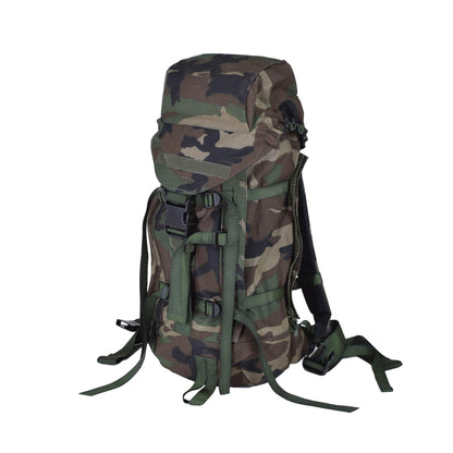 Dutch army tactical hiking backpack 40 liter capacity Woodland print