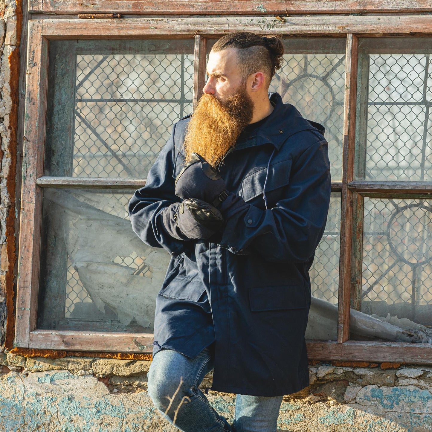 Dutch army waterproof parka in blue