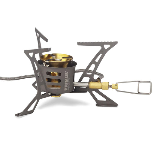 Primus OmniLite Ti titanium liquid fuel stove for camping with adjustable heat