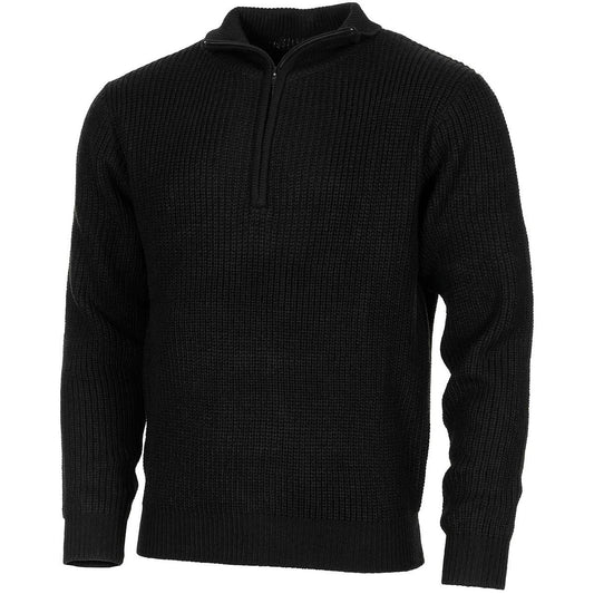 MFH German military style warm sweater in black