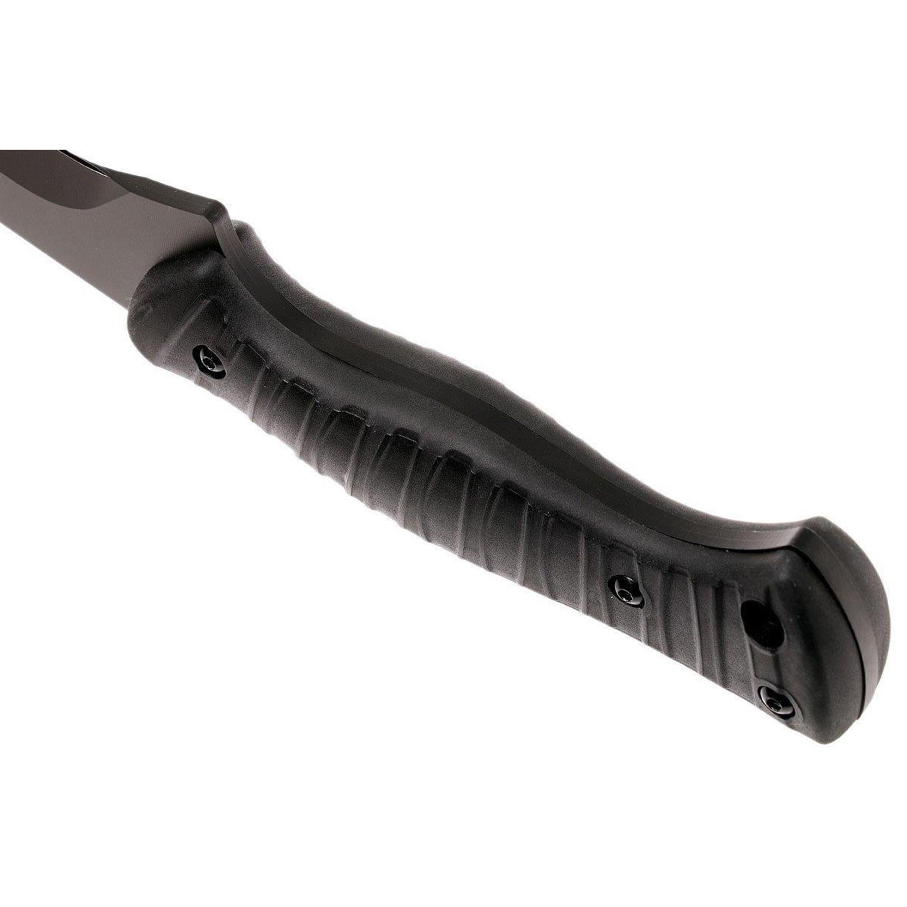 Fox Knives KUKRI mačetė pagaminta iš 4119 nitro-B nerūdijančio plieno su ergonomiška juoda rankena.