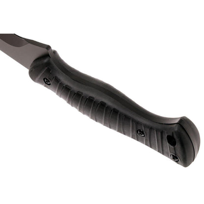 Fox Knives KUKRI mačetė pagaminta iš 4119 nitro-B nerūdijančio plieno su ergonomiška juoda rankena.