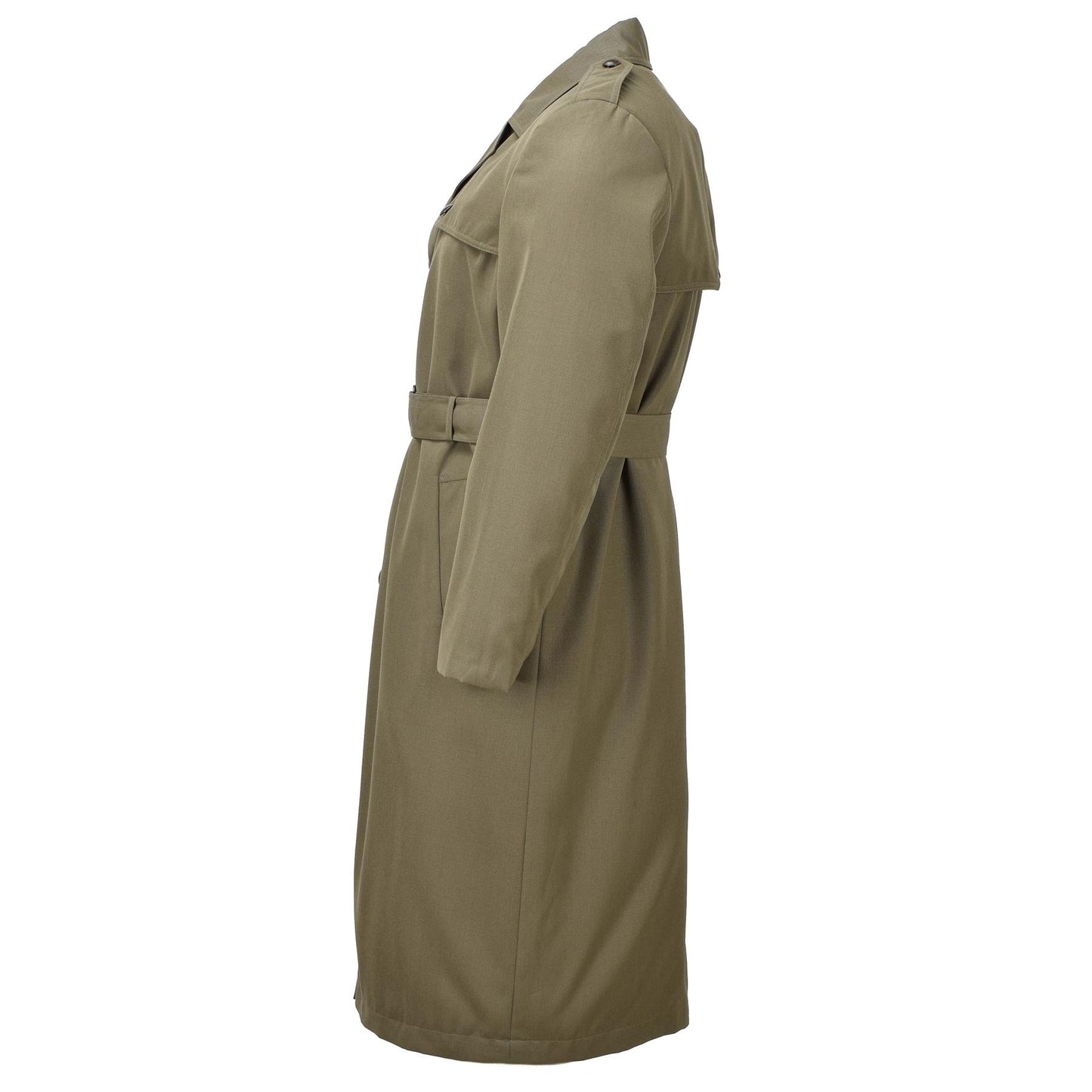 Italian army women's long coat with lining and belt