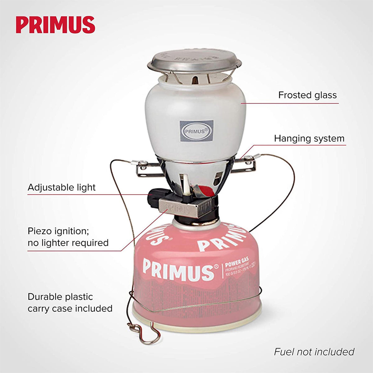 Primus EasyLight dujinis žibintas 490 lm stovyklavimui ir žygiams