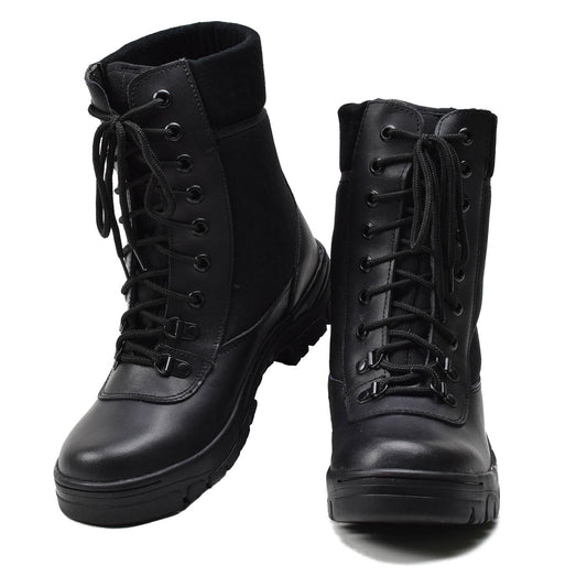 French army leather boots in black