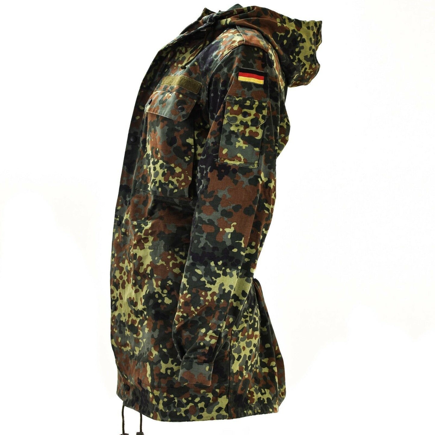 German army parka jacket with hood flecktarn