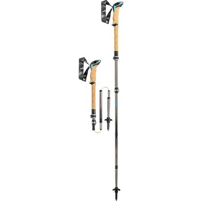 LEKI Cressida FX Carbon moteriškos sulankstomos žygių lazdos 100–120 cm (2 vnt.)