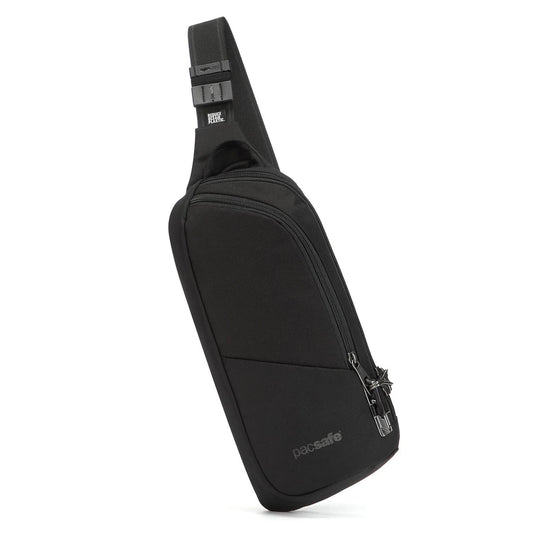 Pacsafe Vibe 150 krepšelis per petį su užrakinamais užtrauktukais, atsparus vandeniui ir saugus kelionėms.