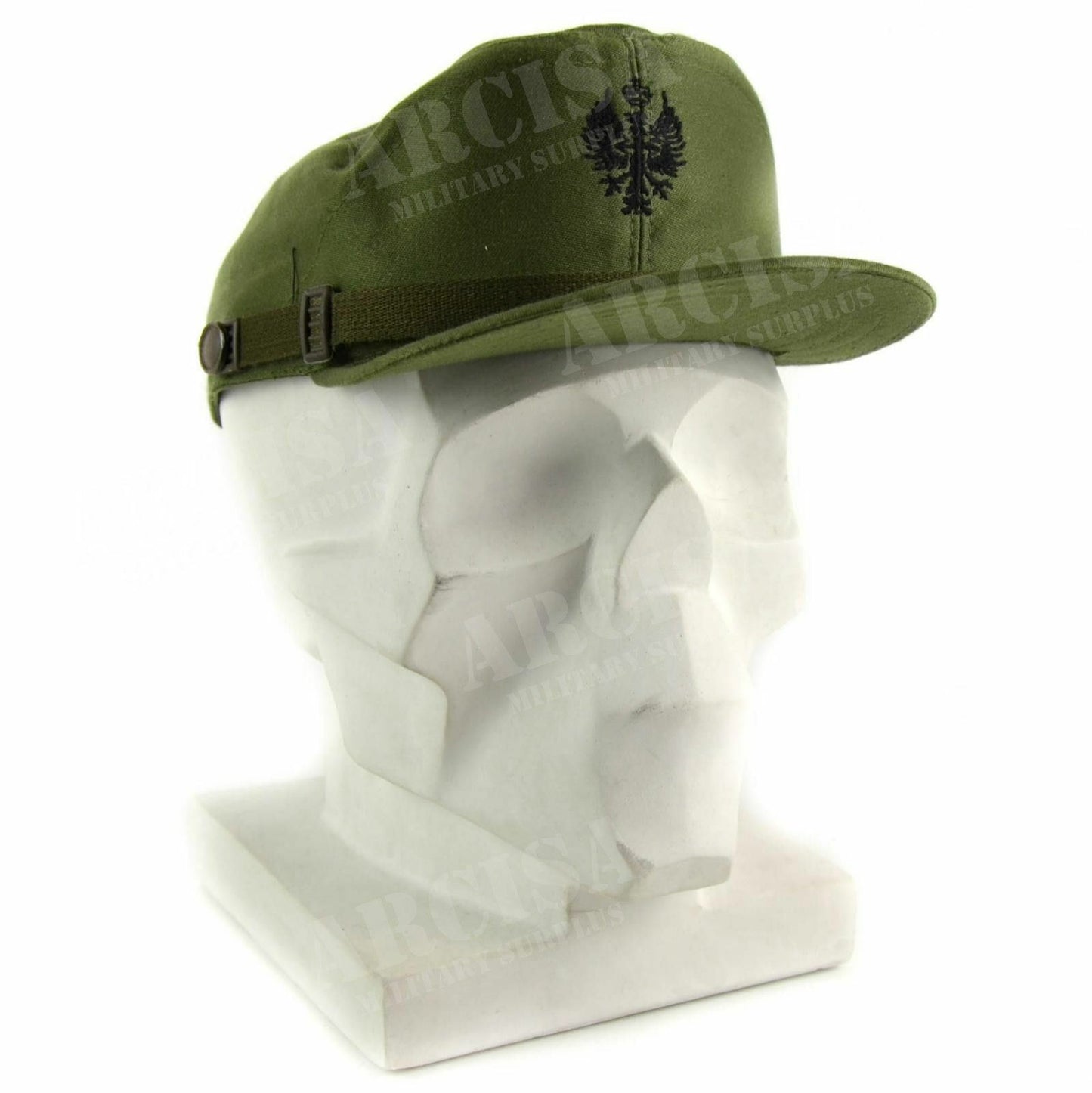 Spanish army hat with a beak, olive color