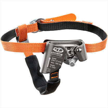 Climbing Technology QUICK STEP-A oranžinis pedos ascenderis su reguliuojamomis juostomis kairiajai kojai