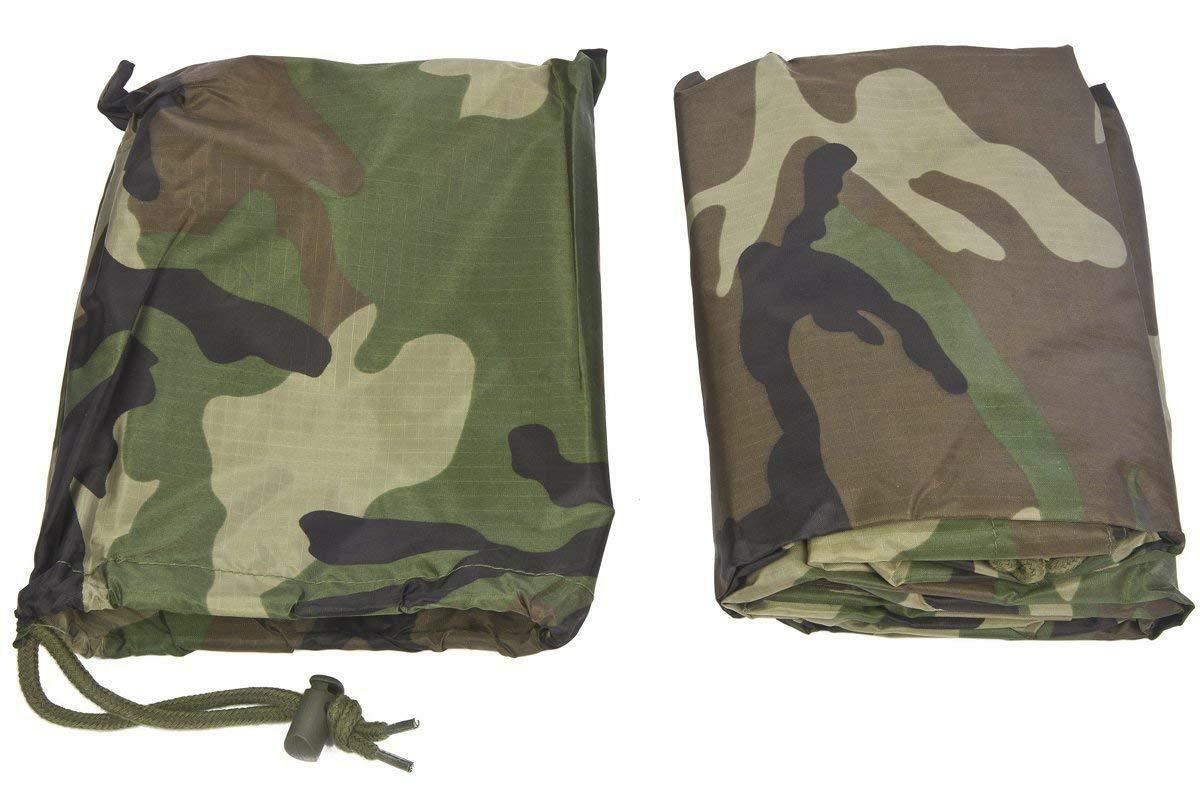 MIL-TEC Poncho Army Style Waterproof RipStop Cloak Woodland Print