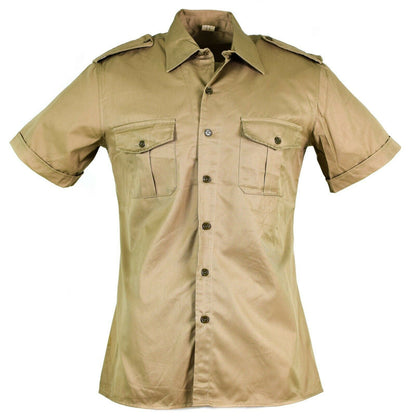 Italian army shirt with short sleeves in Khaki color