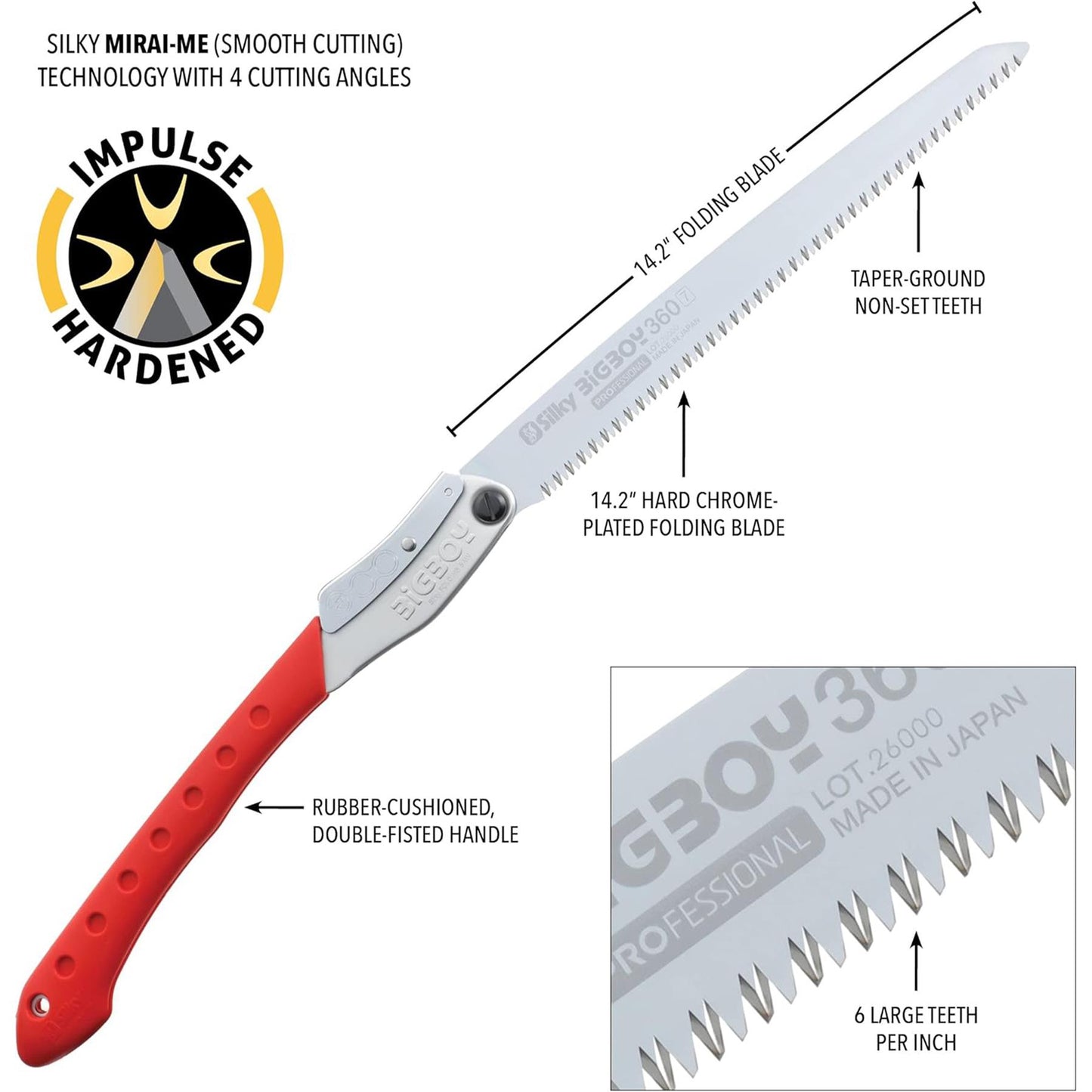 Silky Bigboy 360-7 folding saw in stainless steel