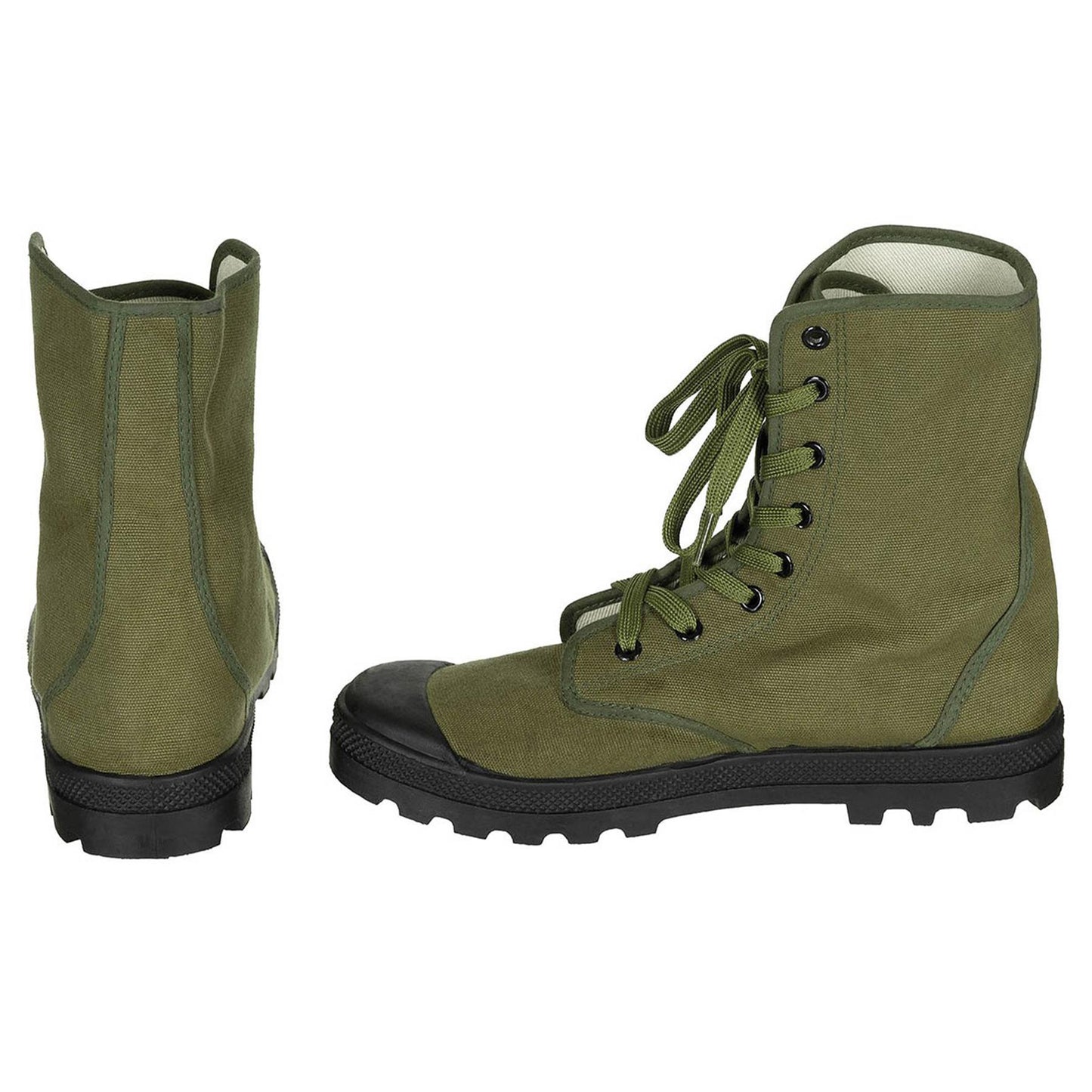 French army boots with high leather reinforced heels olive