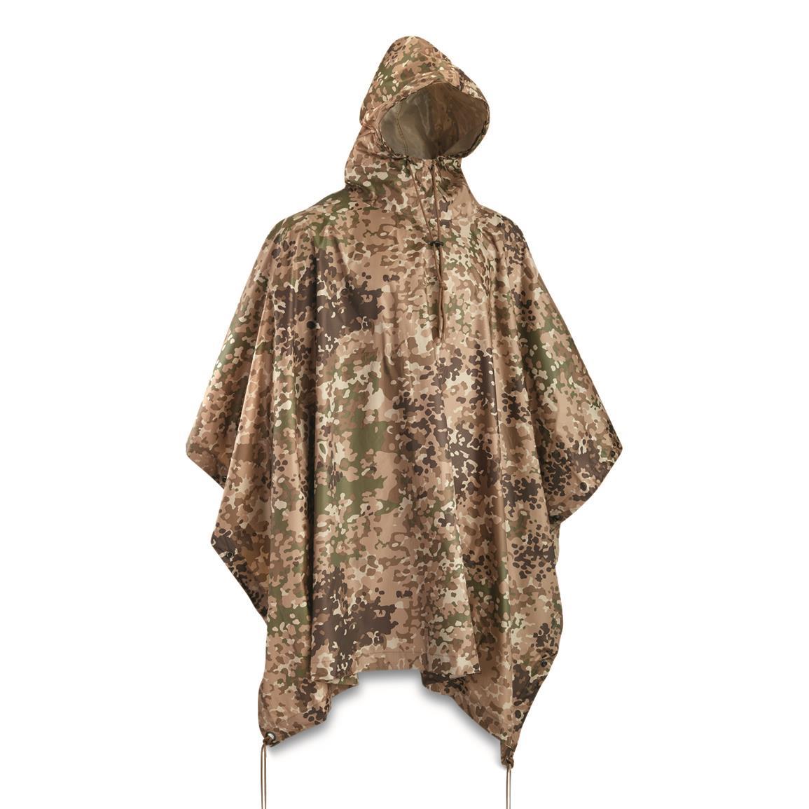 MIL-TEC poncho tent jacket waterproof ripstop material Flecktarn print