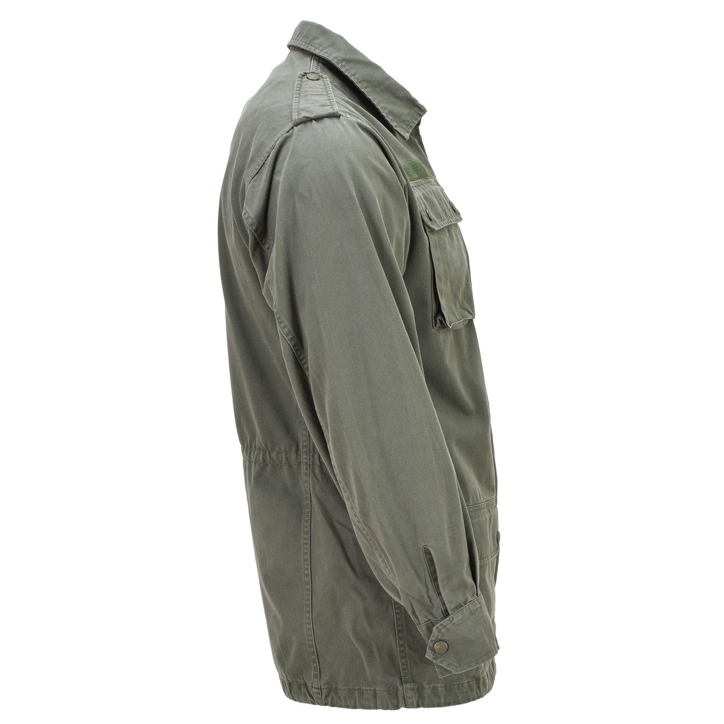 French army military jacket with zipper in olive