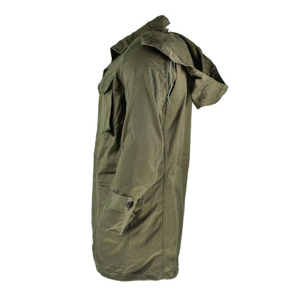 Greek army parka style coat in olive color