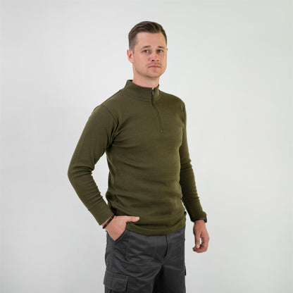 Italian Army Zip Up Undershirt Olive