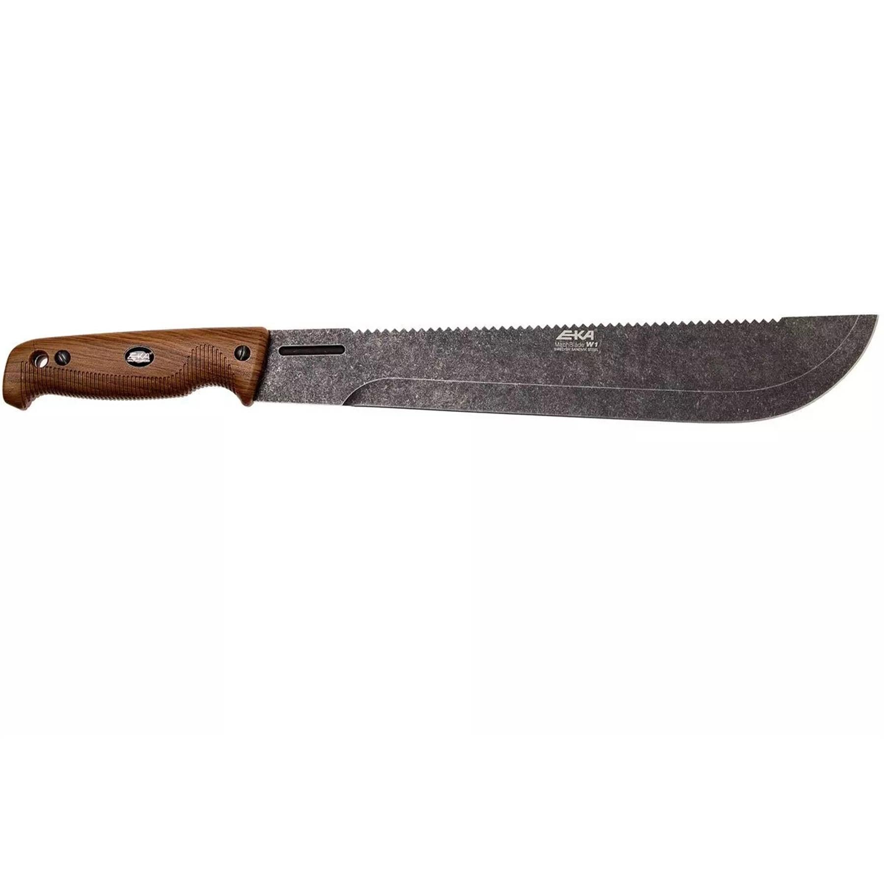 EKA MachBlade W1 mačetė su 12C27 plieno ašmenimis ir ergonomiška rankena ilgam naudojimui.