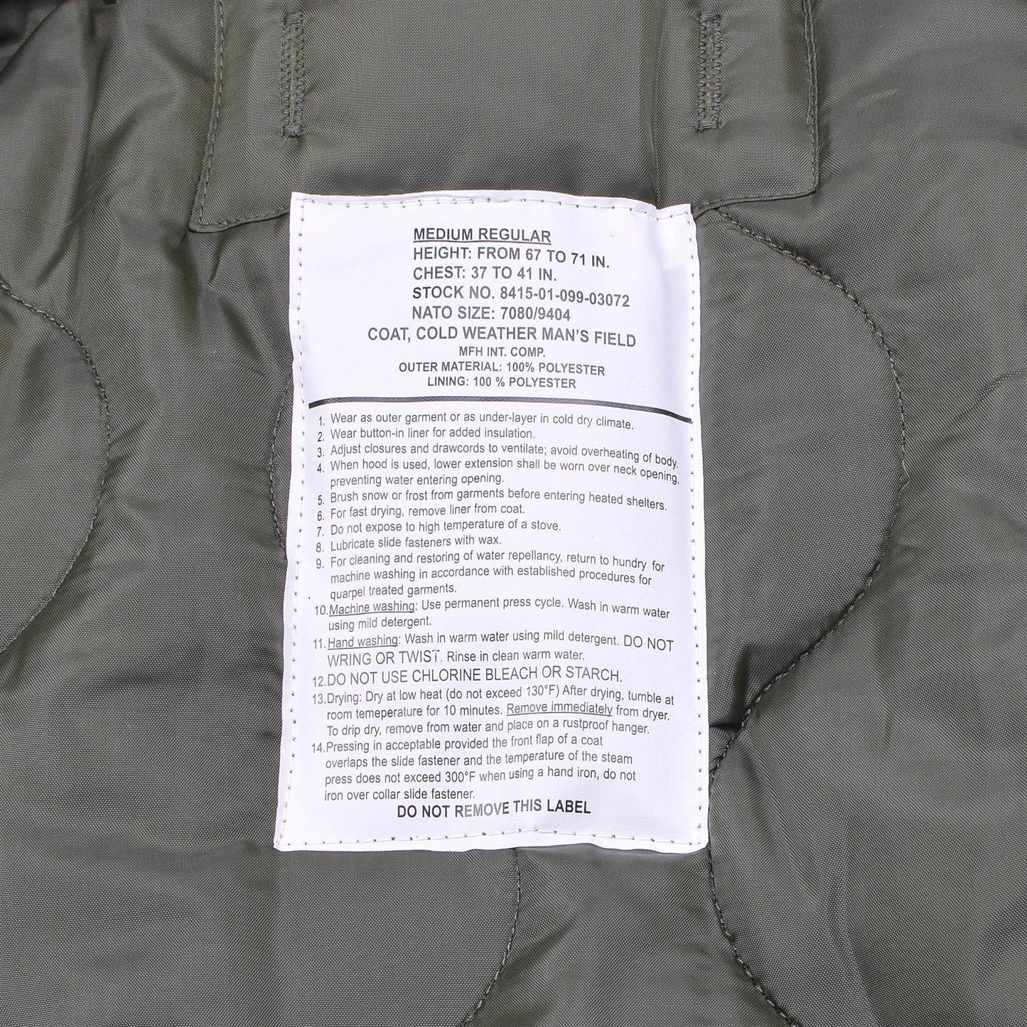 MFH US military style jacket with lining in olive