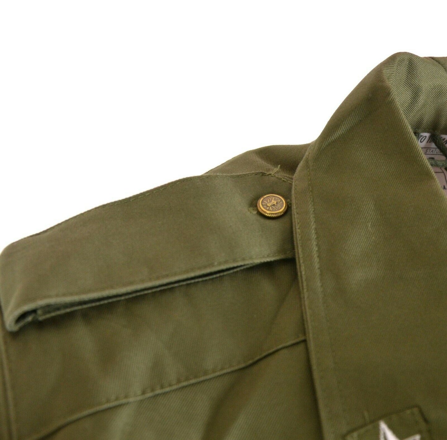 Italian army short military coat in olive color