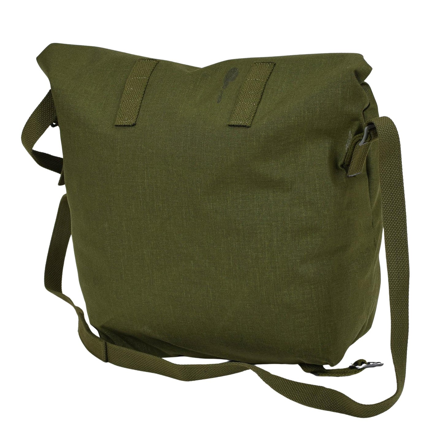 Danish military shoulder bag with roll top in olive color