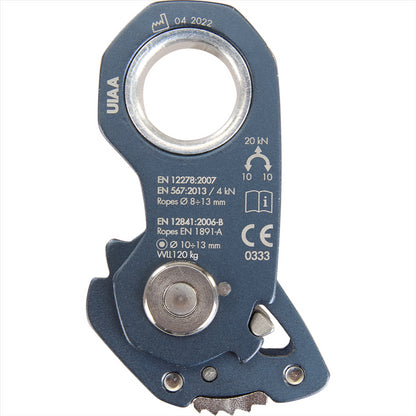 Climbing Technology ROLLNROCK skriemulinis lipimo įtaisas 3 in 1 mėlynas, universalus, lengvas ir saugus virvinis įrenginys.