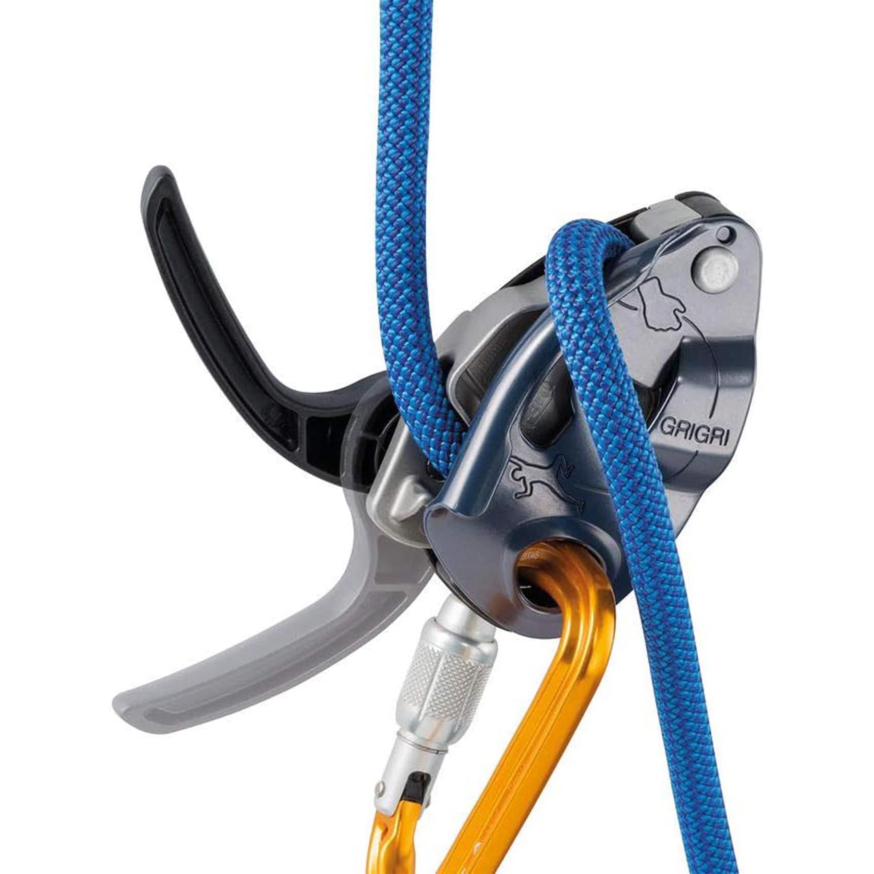 PETZL GRIGRI+ laipiojimo ir nusileidimo prietaisas su savaiminiu stabdžiu, skirtas saugiam sportiniam laipiojimui.