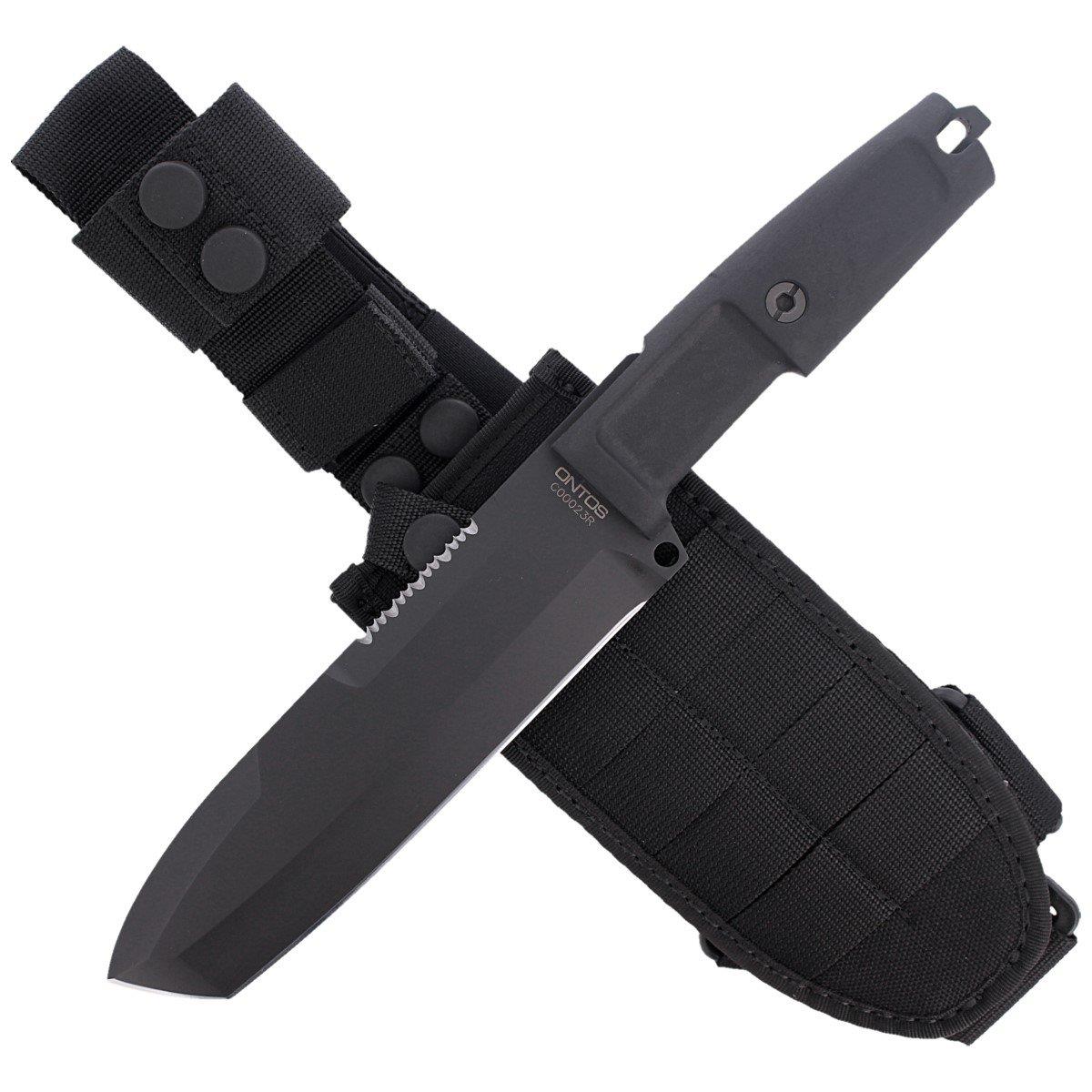 ExtremaRatio ONTOS tanto-shaped tactical knife with fixed blade and partially serrated back