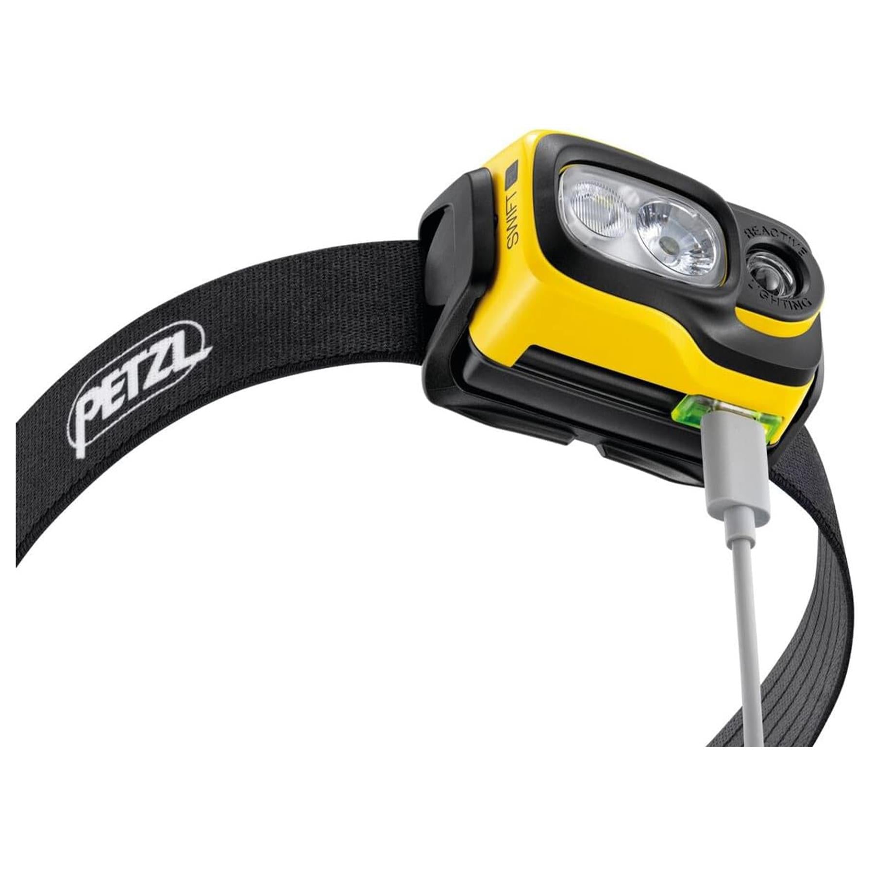 PETZL Swift RL pakraunamas prožektorius ant galvos