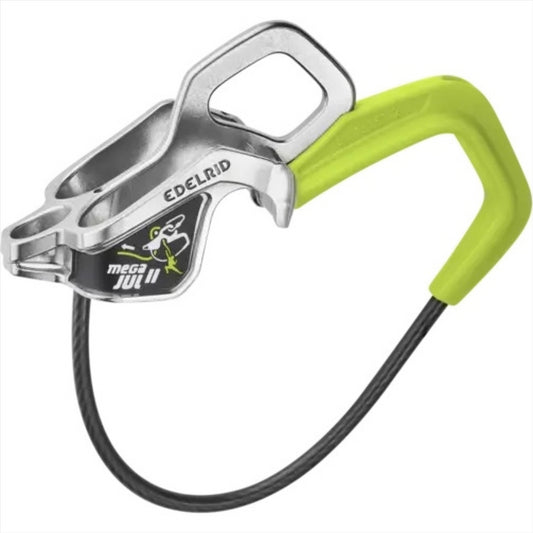 Edelrid Mega Jul saugos įrenginys su stabdymo funkcija laipiojimui, pagamintas iš nerūdijančio plieno.