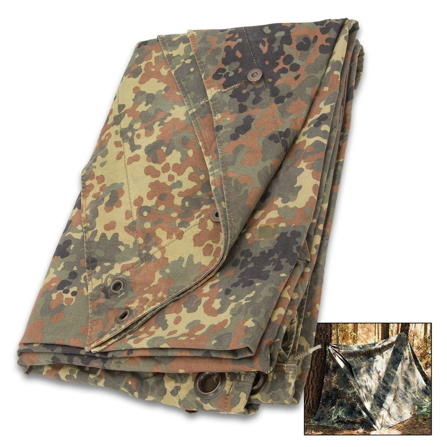 German military tent jacket poncho waterproof flecktarn print