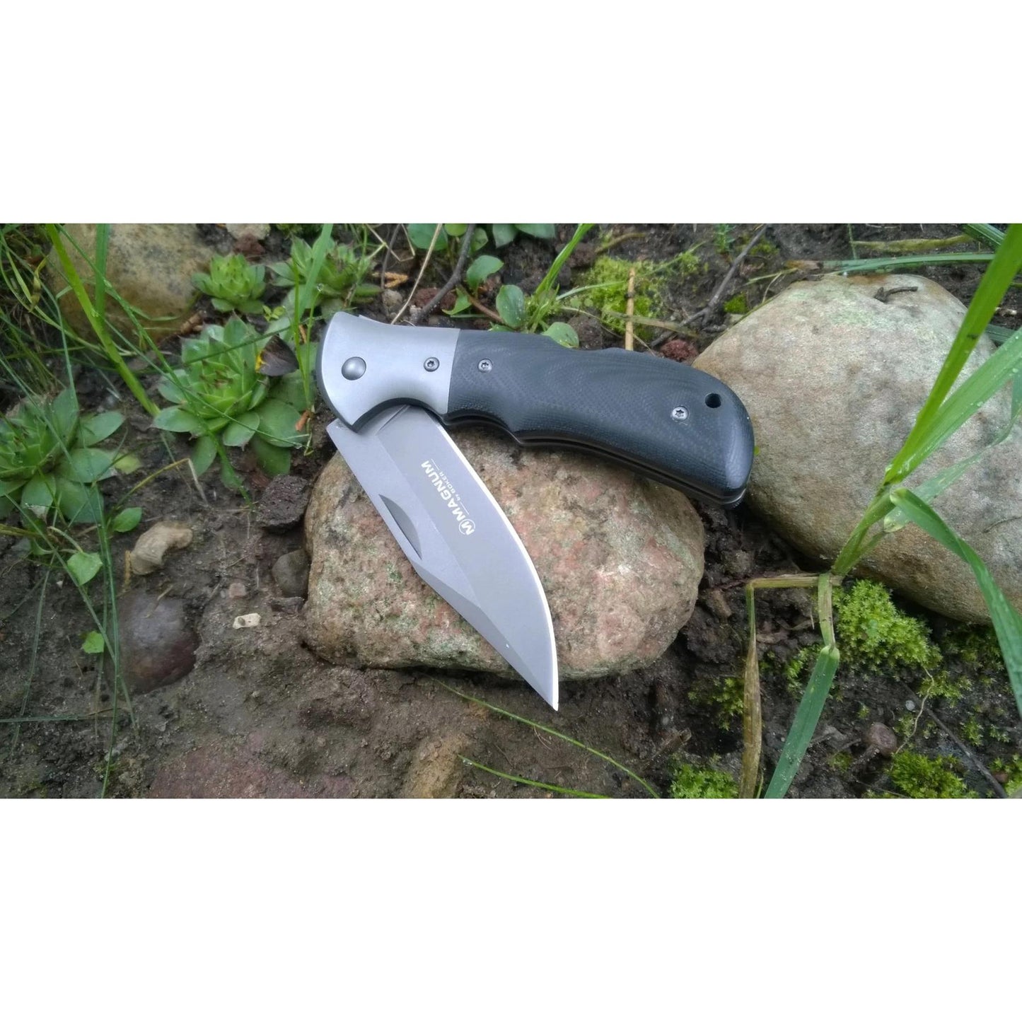 BOKER Gray Eminence tactical folding knife 440A steel micarta handle