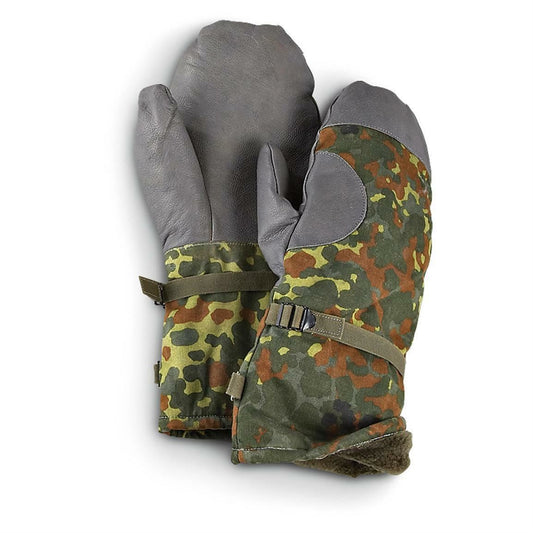 German army winter mittens Flecktarn print