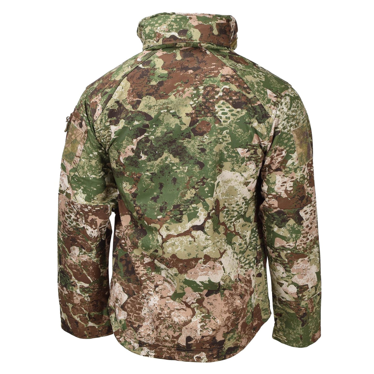 MIL-TEC Softshell Waterproof Tactical Jacket with Hood WASP Print